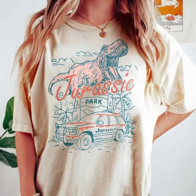 Vintage Jurassic Park Shirt, Retro Jurassic Park Entrance With Tour T-shirt, Jurassic Park Dinosaur T-Rex, Jurassic World Tee