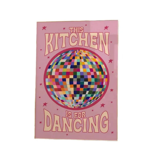 Vintage Kitchen Decor, Aesthetic Kitchen Wall Art Print, Minimalist Disco Ball Print, Retro Dancing Poster, Poster Prints No Frame, Gifts For Family Friend Wall Art, Wall Hanging Decor, Art Posters, Gifts For Birthday Christmas Landscape Ornaments