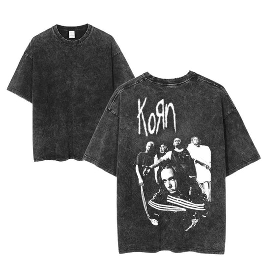 Vintage Korn Band Graphic Tee, 90s Korn Shirt, Classic Rock Band Shirt, Korn Band Members T-shirt, Retro Music Streetwear, Unisex Korn Apparel, Nu Metal Fashion