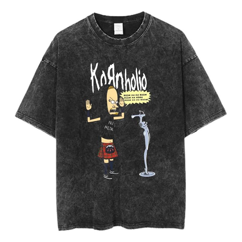 Vintage Kornholio Graphic Tee, Beavis & Butt-Head Korn T-shirt, Nu Metal Music Shirt, Cartoon Rock Apparel, Classic 90s Music Shirt, Unisex Concert Top