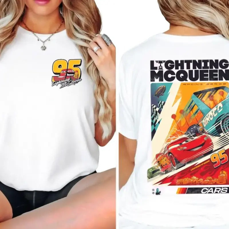 Vintage Lightning Mcqueen Shirt II, 95 Lightning Mcqueen Shirt II, Radiator Springs Tee, Rusteze Cars Shirt, WDW Family Vacation Shirts, Unisex Cotton Fit Top Womenswear