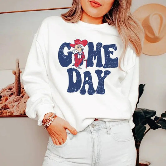 Vintage Mascot Game Day 2 Unisex Sweatshirt For Men, For Women, Ideas For Sport Fans Casual Comfort Sweaters