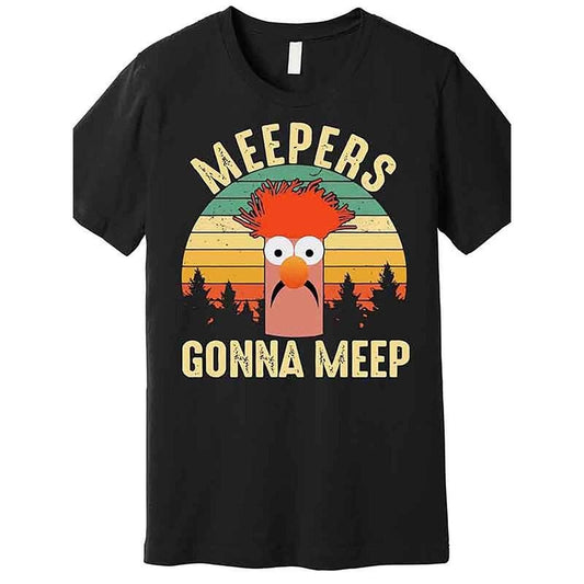 Vintage Meepers Graphic T-Shirt - Funny Muppet Design, Premium Quality, Short Sleeve, Black Color, Men's Collection, 226949 - Classic Fit, Casual Wear, Gift Idea made in usa