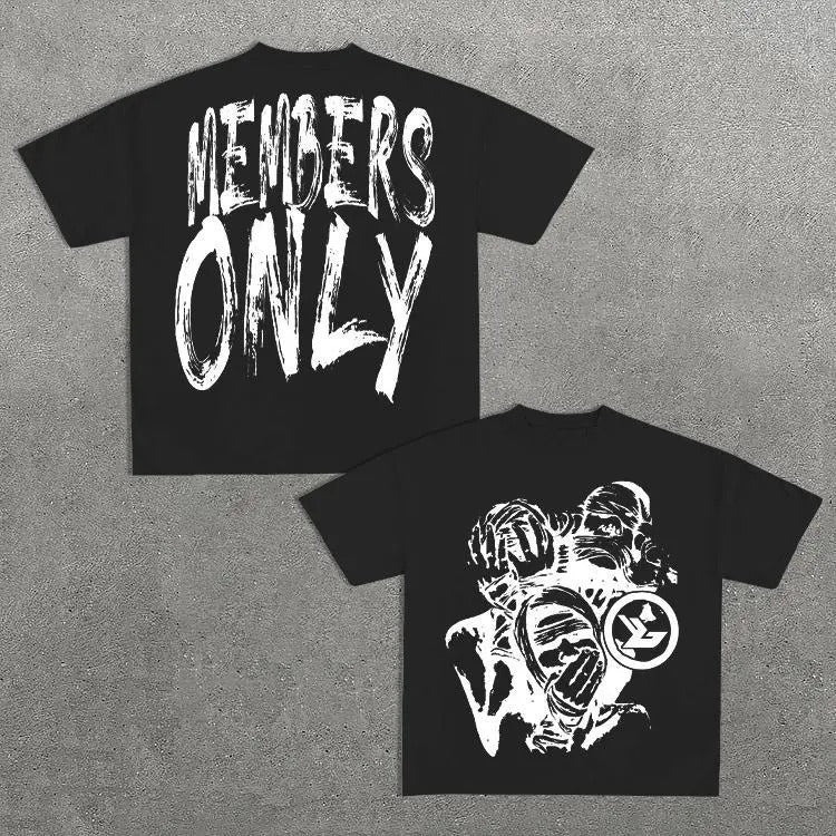 Vintage Members Only Graphic Short Sleeve T-Shirt Y2k Graphic Tees tshirt