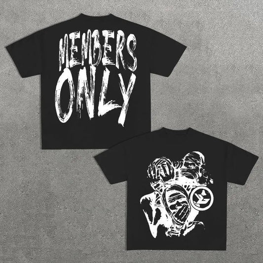 Vintage Members Only Graphic Short Sleeve T-Shirt Y2k Graphic Tees tshirt