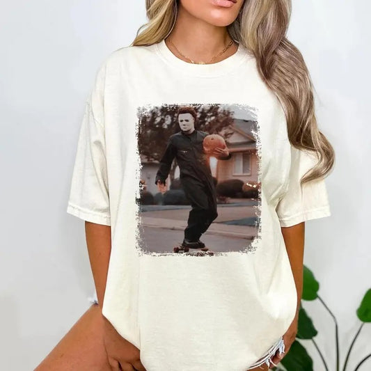 Vintage Michael Shirt, Horror Night Shirt, Meyers Halloween Shirt, Horror Fiction Shirt, Halloween Tee, Ghost Shirt, Horror Movie, For Men, For Women, Casual, Classic Fashion Cotton Underwear Shirt Womenswear And Menswear