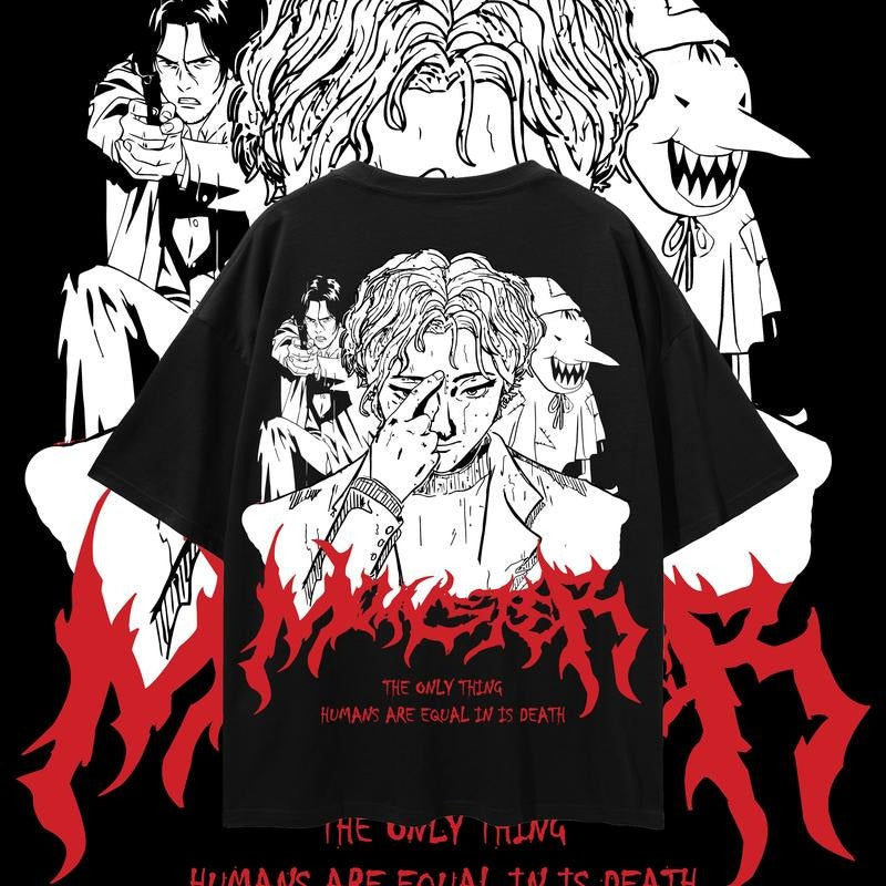 Vintage Monster Johan 2 Sides Graphic Tee, Urasawa Anime Manga Special Graphic T-shirt Gift For Anime Fan Classic Cotton