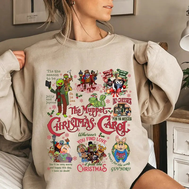 Vintage Muppet Christmas Show Shirt, Bean Bunny And Friends Sweatshirt, Muppet Christmas Carol Shirt, Funny Muppet Xmas Sweatshirt