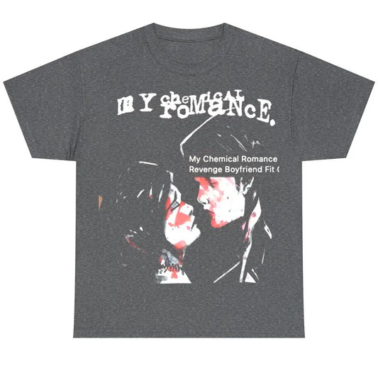 Vintage My Chemical Romance Three Cheers For Sweet Revenge Boyfriend Fit Girls Tour T-Shirt, Retro Rock Band Tee, Double-Sided Graphic Design, Casual Streetwear, Unisex Cotton Shirt