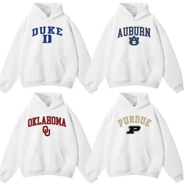 Vintage NCAA All Team Championship Unisex Cotton Polyester Blend Hoodie Classic Sport Jacket Fabric, Menswear Womenswear Streetwear Casual Retro