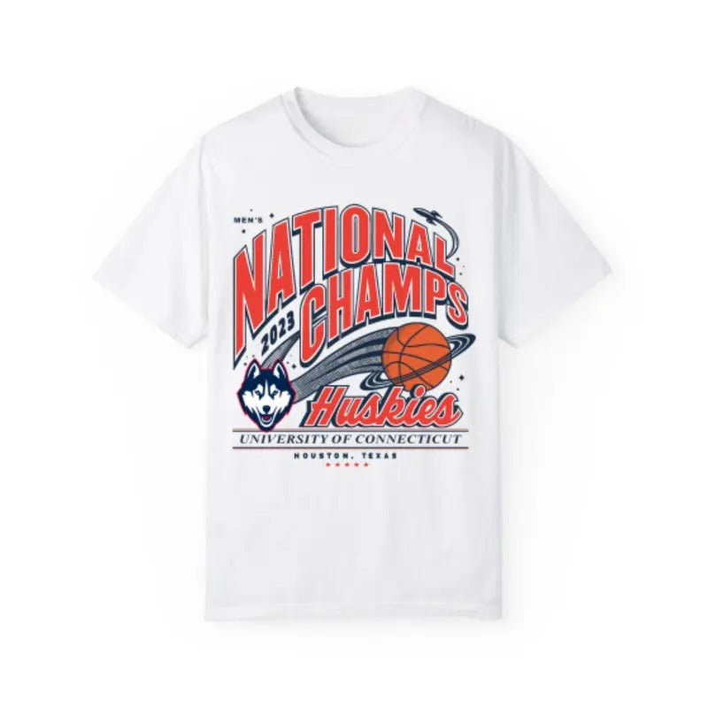 Vintage NCAA National Champs 2023 Huskies T Shirt Top Classic Menswear