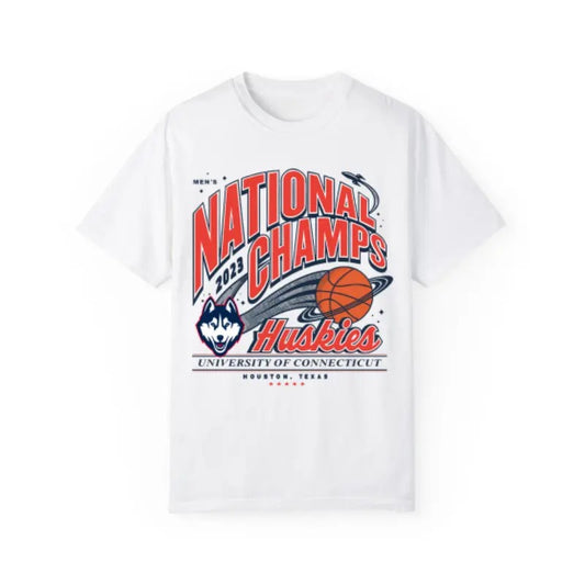 Vintage NCAA National Champs 2023 Huskies T Shirt Top Classic Menswear