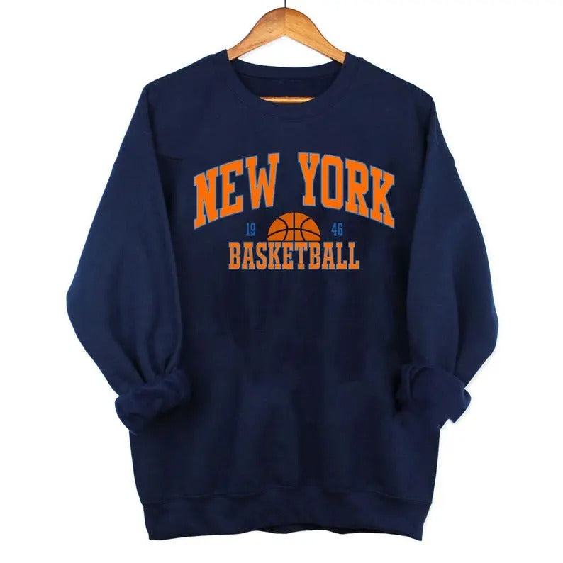 Vintage New York Sweatshirt, Gameday Basketball Shirt, Retro Style New York Basketball Sweatshirt