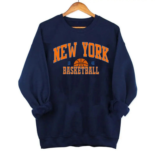 Vintage New York Sweatshirt, Gameday Basketball Shirt, Retro Style New York Basketball Sweatshirt