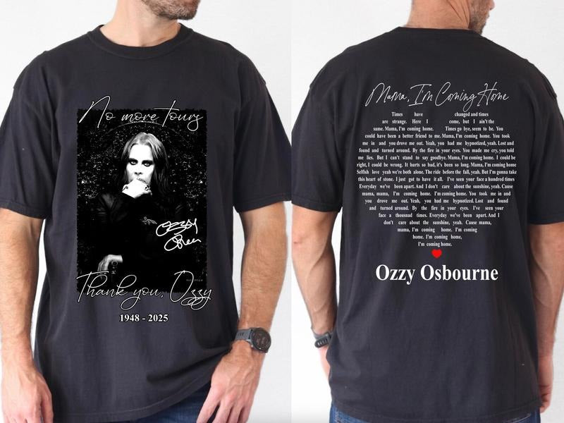 Vintage No More Tours Ozzy Osbourne T-Shirt Sweatshirt Hoodie, Mama I'm Coming Home Shirt, Unisex Rock Metal Graphic Tee for Men & Women