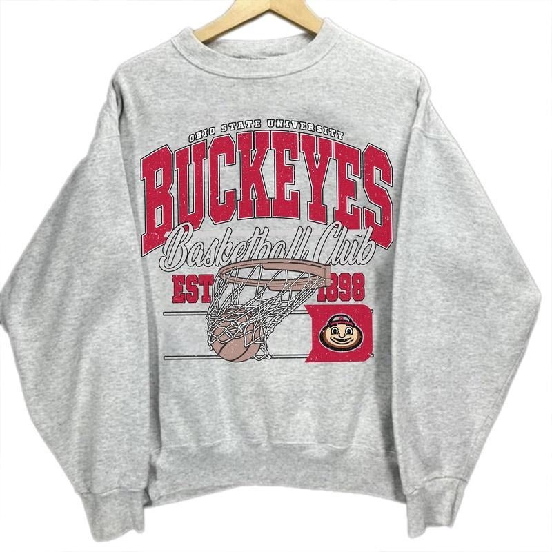Vintage Ohio State Buckeyes Basketball Sweatshirt College Basketball Sweatshirt