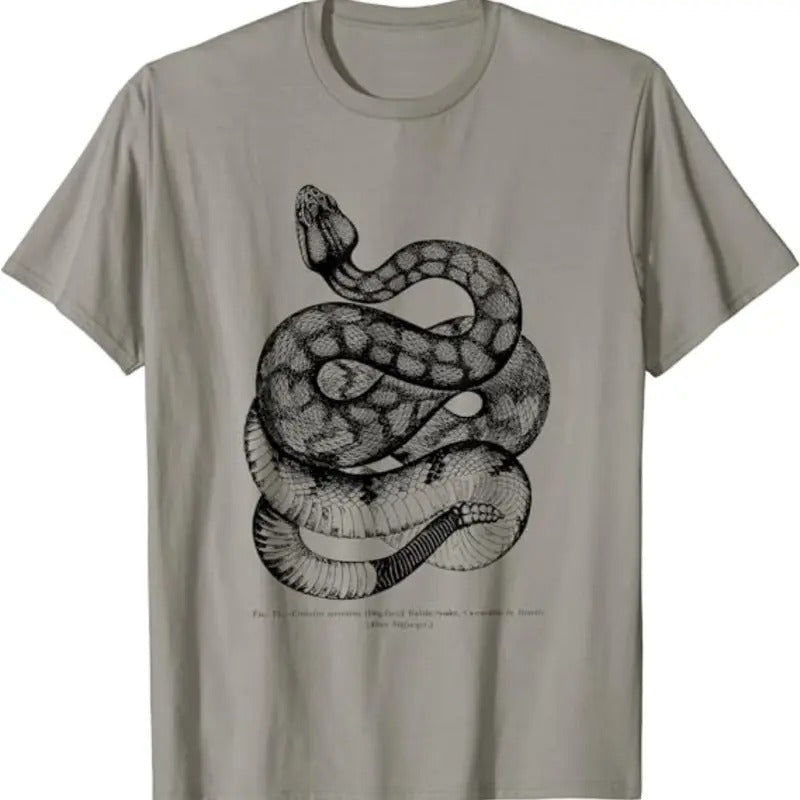 Vintage Ophiology South American Rattle Snake Tee T-shirt Menswear Top Underwear Tshirt