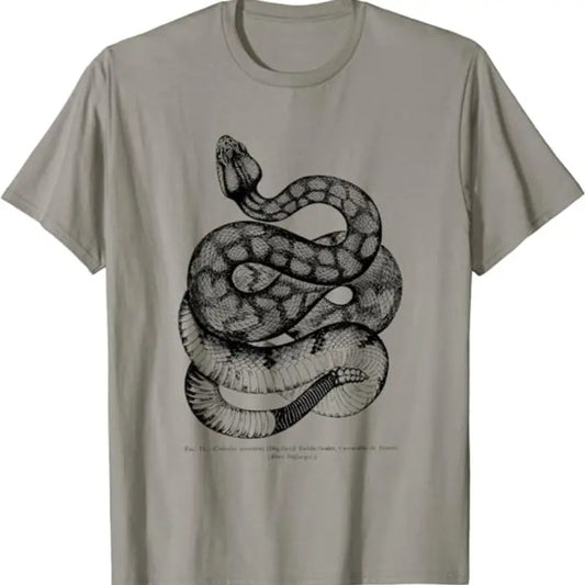 Vintage Ophiology South American Rattle Snake Tee T-shirt Menswear Top Underwear Tshirt