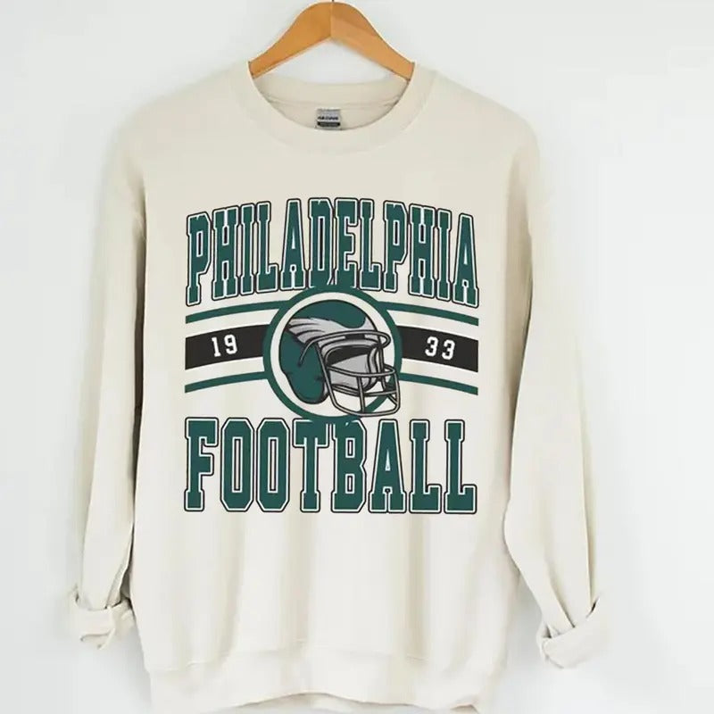 Vintage Philadelphia Football Crewneck T-Shirt Sweatshirt, #Eagle Sweatshirt, Retro Philadelphia Football Shirt, Philadelphia Fan Gift.