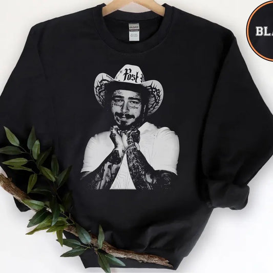 Vintage Post Mallone Sweatshirt, Posty Rapper Shirt, Country Music Sweatshirt, Wallen Sweater, Morgan Festival Sweater, Western Style Concert Top, Full Sizes, Full Colors, Unisex T-shirt for Men and Women, Classic Menswear, Womenswear Comfort Top Printed