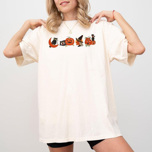 Vintage Pumpkin, Skeleton, Witch, Skull, Spooky, Aesthetic, Meme, Halloween, Costume, Tshirt, Women's, Comfort Colors Tee, Spooky, Tshirt, Witch, Pumpkin, Ghost, Skeleton
