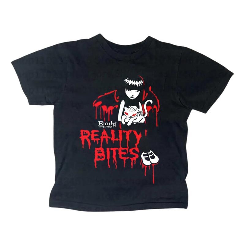 Vintage Reality Bites Baby Tee, Gothic Emo Girl Top, Y2k Top Women Streetwear, Grunge 2000s, Women Fitted T-Shirt