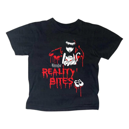 Vintage Reality Bites Baby Tee, Gothic Emo Girl Top, Y2k Top Women Streetwear, Grunge 2000s, Women Fitted T-Shirt