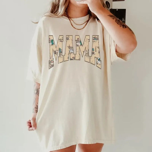 Vintage Retro Camo Mallard Hunting Mama Shirt, Duck Hunting Shirt, Mama of Hunters, Camo Mama Shirt, Hunting Season, Mom Life Tee