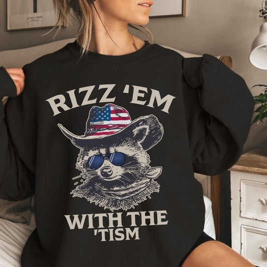 Vintage Retro Rizz 'Em With The 'Tism Unisex Sweater - Tee for Men and Women