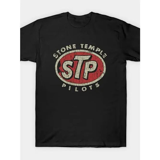 Vintage Retro Style Stone Temple Pilots T-Shirt - Short Sleeves Novelty Clothing for Daily Wear & Resort Style - 70s Inspired Graphic Tee for Music Fans Made in USA