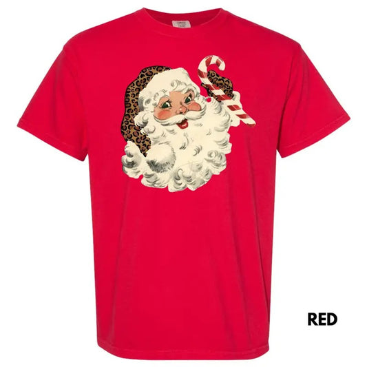 Vintage Santa Leopard Print Comfort Colors T-Shirt