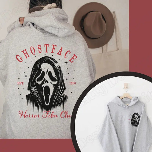 Vintage Scream Horror Movie Hoodie - Retro Scary Movie Crewneck - Halloween Ghostface Horror Movie Shirt for Scary Movie Lovers