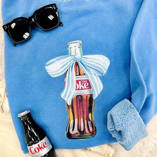 'Vintage Soda With Bow' Cozy Crew - Choose Diet or Classic Coke