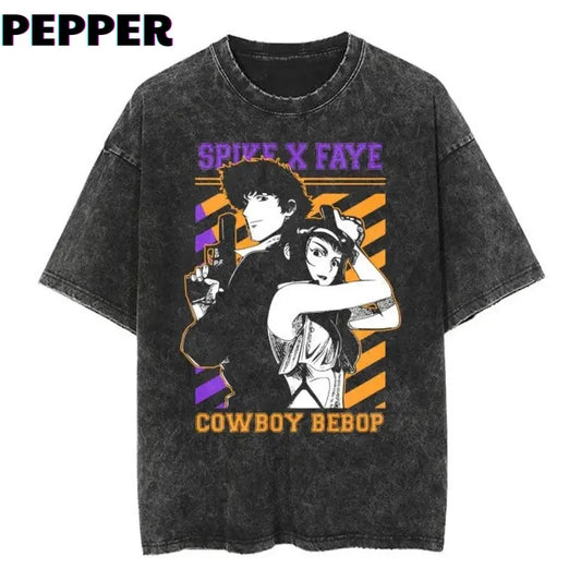 Vintage Spike x Faye Shirt, Spike x Faye Merch, Anime Shirt Menswear Top Underwear Tshirt Streetwear T-Shirt