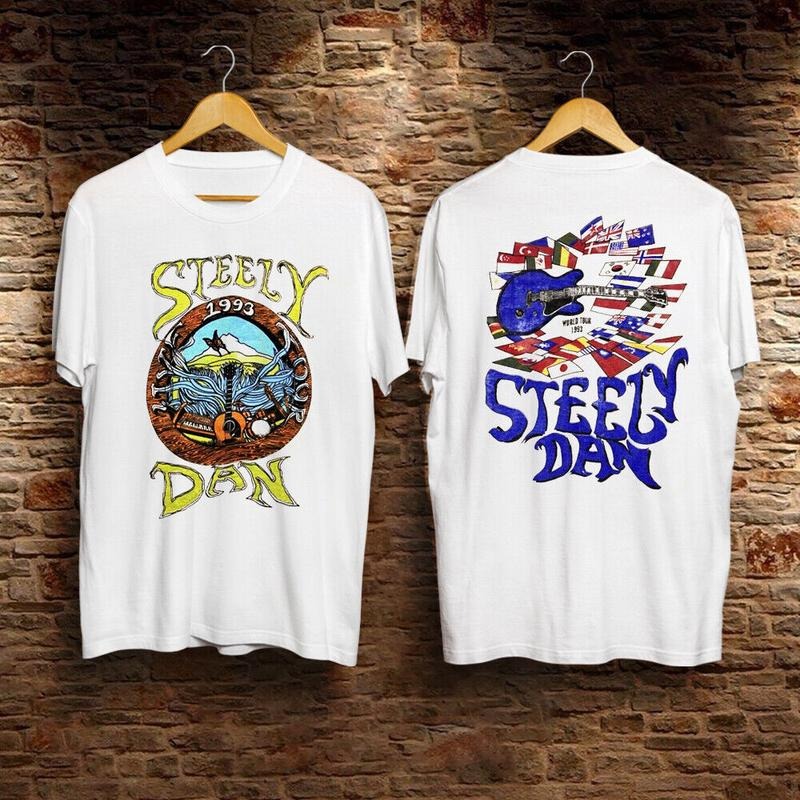 Vintage Steely Dan 1993 World Tour T-Shirt, Steely Dan Tour 93 Shirt For Fans