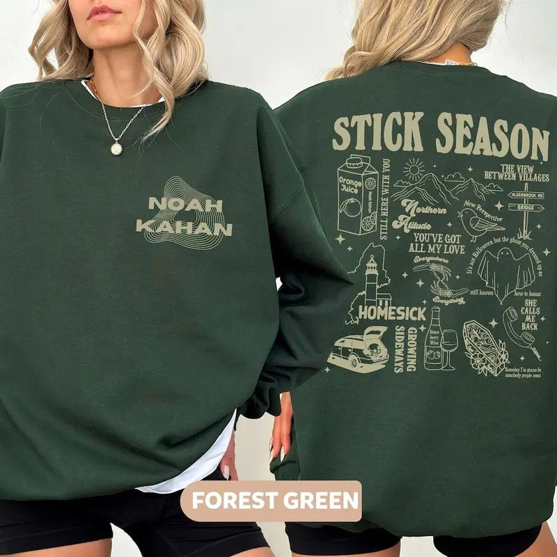 Vintage Stick Season Tour 2023 Sweatshirt, Two-Sides Noah Kahan Stick Season Tour 2023, Kahan Folk Pop Music Shirt, Country Music Shirt