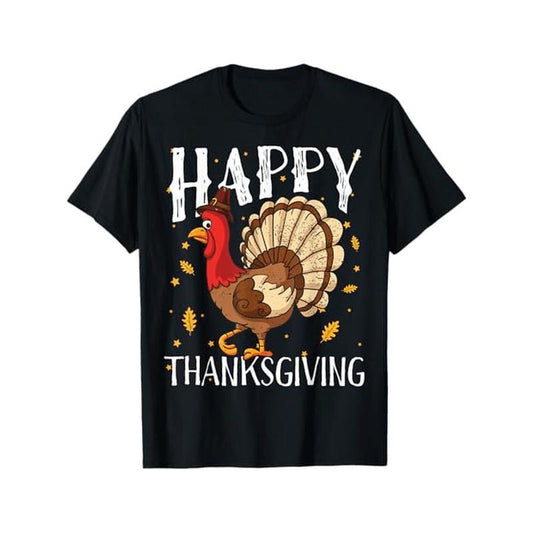 Vintage Style Thanksgiving Turkey T-Shirt for Men - 100% Cotton Crew Neck, All-Season Comfort, Slight Stretch, Regular Fit, Printed Design - Ideal for Holiday Celebration, Sizes S-XXXL made in usa