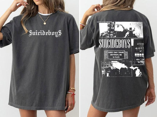 Vintage Suicideboys Tour Shirt, I Want To Die Shirt, Suicideboys Hiphop Shirt, Scrim Tee Grey Day Tour, Suicideboys Merch, Unisex T-Shirt, Gifts For Teenager Adult, Short Sleeve Tee Shirt, Gifts For Birthday