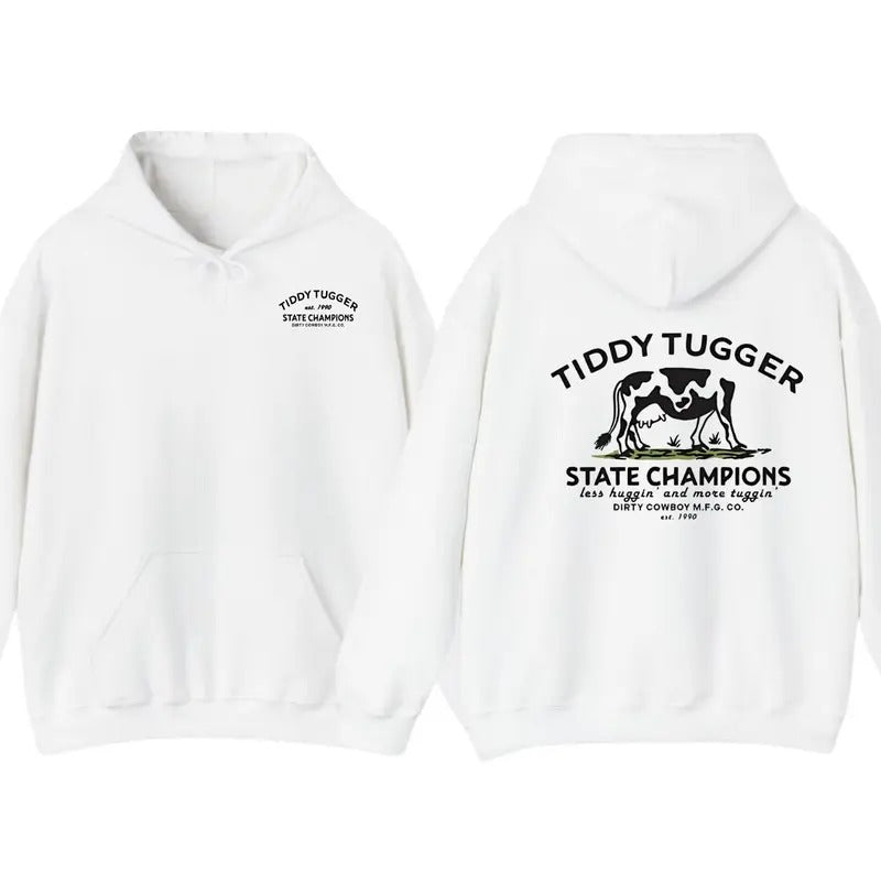 Vintage TIDDY TUGGER 1990 State Champions 2-Sided Shirt for Men, Men's Cowboy Tee, Cow Lover Gift Ideas, Classic Menswear, Soft Tshirt Cotton Tops