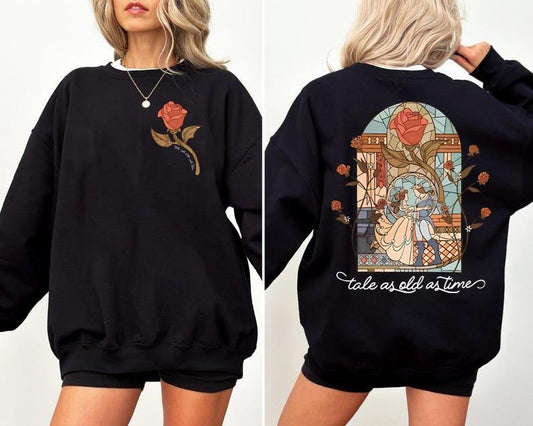 Vintage Tale As Old As Time Shirt, Beauty n The Beast Shirt, Beauty Belle Tshirt, Princess reads book, Bookish Shirt, Gift For Bookers, Books Merchstyle{n002}2