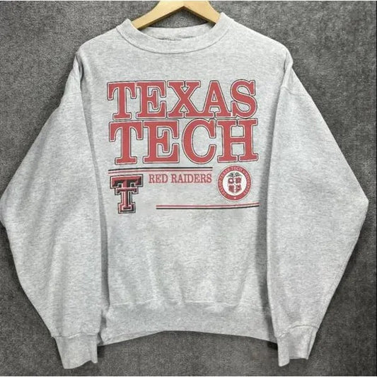 Vintage Texas Tech Football Sweatshirt, Retro 90s Texas Tech University Shirt Classic Cotton Off-white Unisex Menswear Hoodie Spandex
