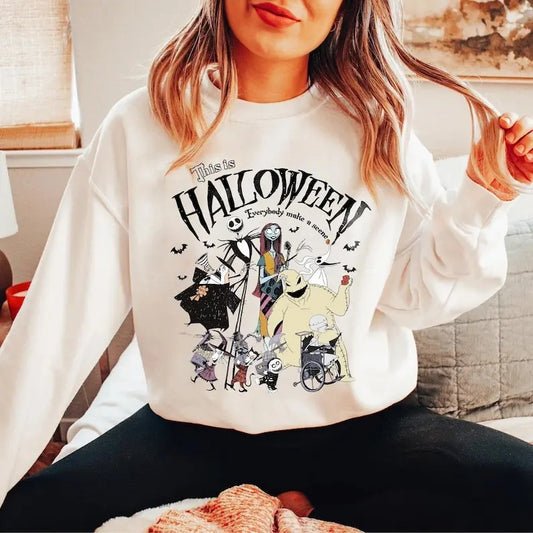 Vintage The Nightmare Before Christmas Sweatshirt, Jack Skellington Sweater, Sally Oogie Boogie Tee, land Halloween Party 2024 Shirt