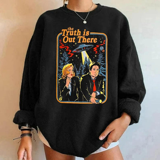 Vintage The Truth Is Out There Sweatshirt, Retro Halloween Sweatshirt, The X Files Sweatshirt, Scully and Mulder, 90s Halloween Shirt, Summerween Shirt, Halloween Movies Sweater