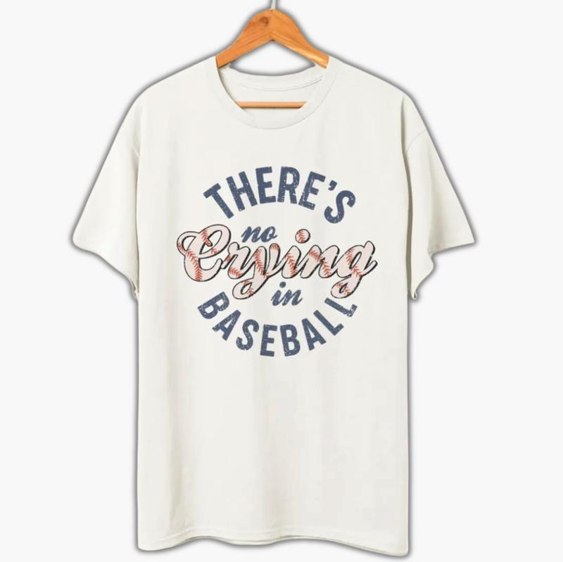Vintage There'S No Crying In Baseball T-Shirt,  Baseball Boy TShirt, Baseball Lover Gift, Game Day Shirt, Sport Lover Gift Womenswear Top