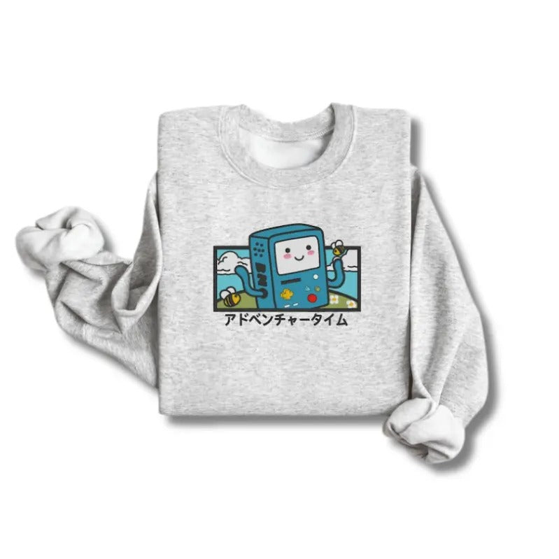 Vintage Time Adventure Anime Cartoon Embroidered Graphic Tee, Sweatshirt, Hoodie Gift For Women Top Womenswear Underwear Cotton Polyester