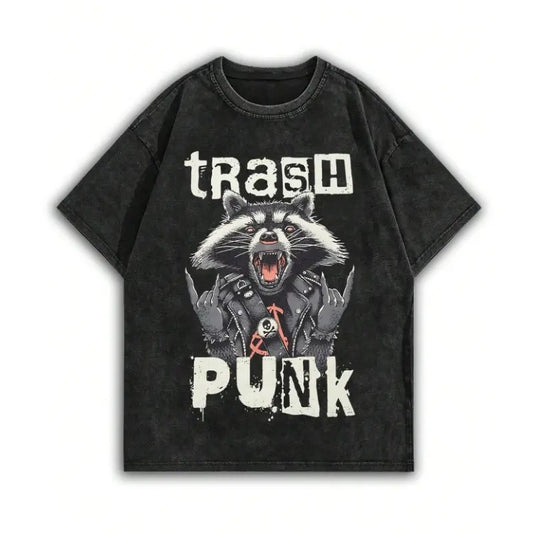 Vintage Trash Punk Loose Fit Graphic Tee, Sweatshirt, Hoodie Gift For Women Top Womenswear Underwear Cotton Polyester Printed