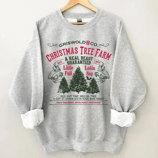 Vintage Tree Farm Christmas Sweatshirt, Christmas Movie Shirt, Men's Women's Xmas Crewneck, Winter Christmas Gift, Funny Christmas Sweatshirt