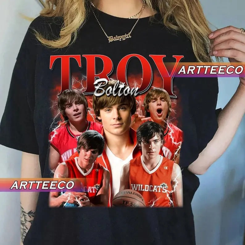 Vintage Troy Bolton Shirt, Troy Bolton T-Shirt, Troy Bolton Homage Tv Sweatshirt