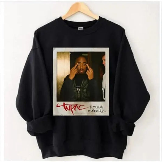 Vintage Tupac Trust Nobody Sweatshirt Menswear Cotton Classic T-shirt Sweater Hoodie Unisex Shirt Classic Graphic Tee For Men For Women