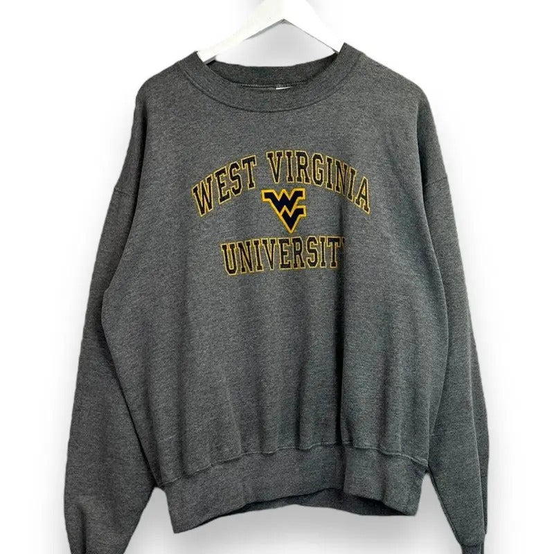 Vintage University of West Virginia NCAA Graphic Spellout Sweatshirt Size XL